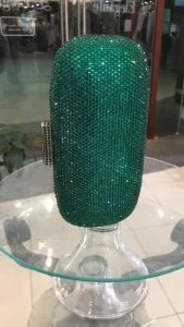 green swarovski crystal bag