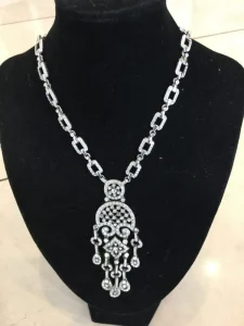 swarovski crystal large necklace mixed with pearls