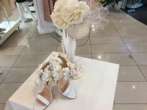 shoe white with flower